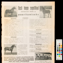 1935.a plakat/kuulutus

Plakat Eesti tõugu sugutäkud seisavad 1935.a. paaritamiseks, HKM _ 5415:3 A 4601, Hiiumaa Muuseumid SA, http://www.muis.ee/museaalview/192117